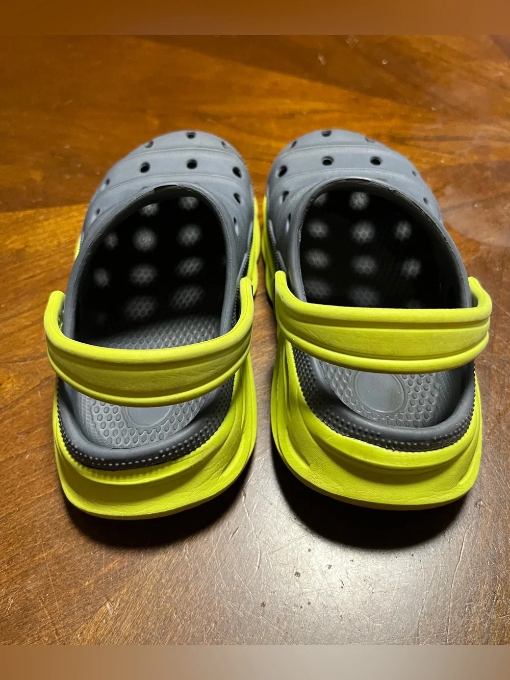 Kids Gray/Yellow Clog/Slide Sandals